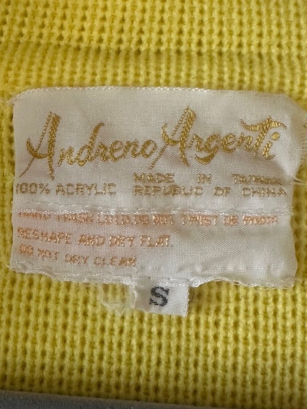 Andrew Aresti Vintage 1950's Golf Embroidered Cardigan Sweater Womens Yellow S - Picture 10 of 15